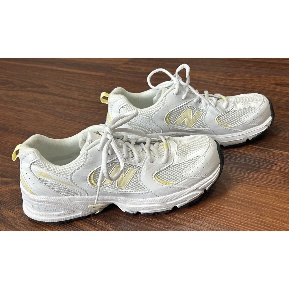 New Balance 530SK Women's Size 7 530 White with Yellow Running Shoes